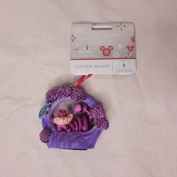Disney Sketchbook Living Magic Cheshire Cat Light-Up Ornament New - Picture 5 of 6